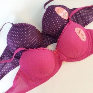 2 Ladies Polkadot Underwire Bra’s NWT